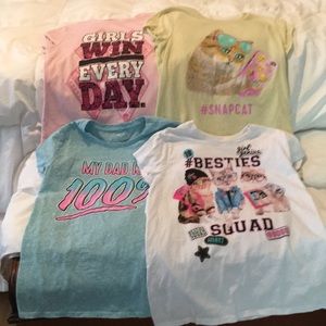 Four short sleeve girls size 14 shirts